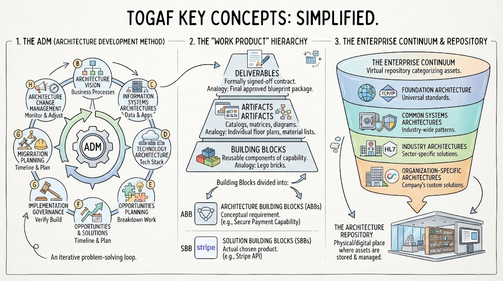 TOGAF Key Concepts Explained in a Infographic | Visual Paradigm TOGAF ADM Tool